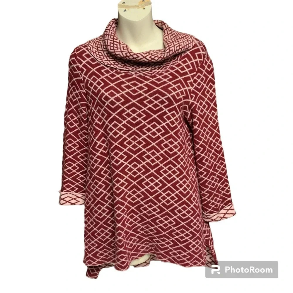 Moth cowlneck sweater size XS but would fit up to a medium two tone pink
